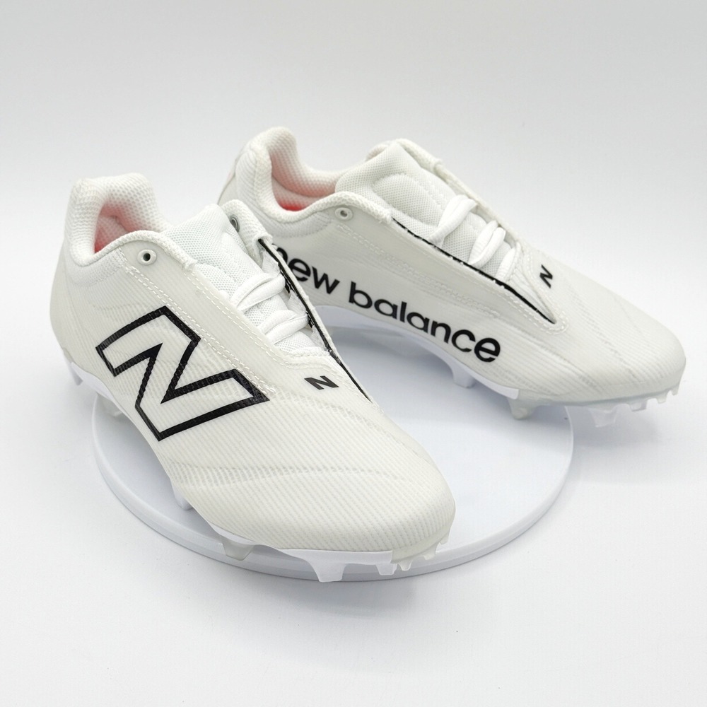 New Balance Burn X4‎ Lacrosse Cleats Size 4 mens, 5.5 womens White / Black - NEW